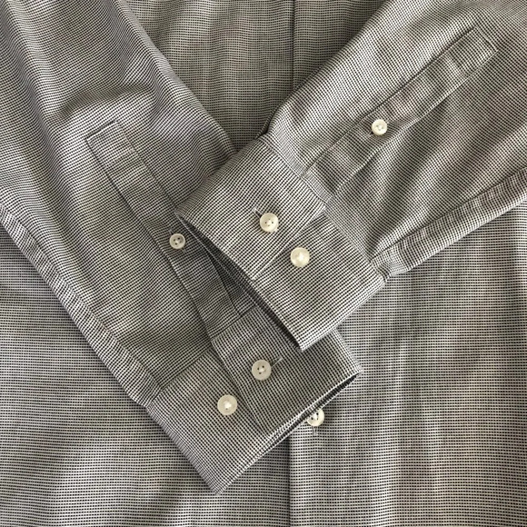 Boss Hugo Boss Isko Slim Fit Button Down Cotton Shirt Black + White Sz 16.5 NWOT - Picture 6 of 15